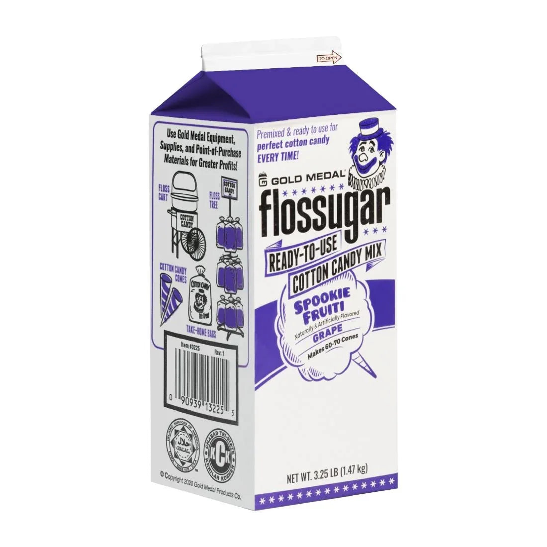 HS989 Flossugar Grape Ready to Use Cotton Candy Mix 1.47kg