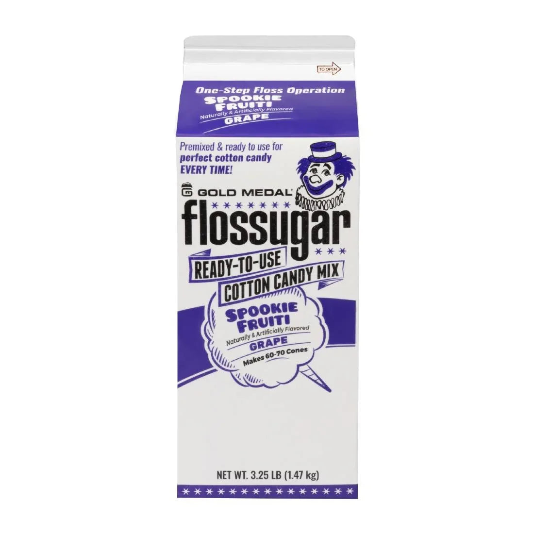 HS989 Flossugar Grape Ready to Use Cotton Candy Mix 1.47kg