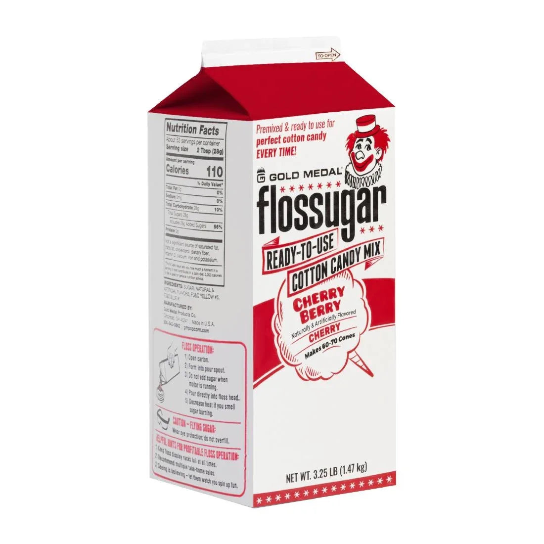 HS992 Flossugar Cherry Ready to Use Cotton Candy Mix 1.47kg