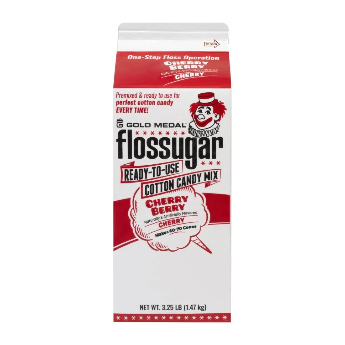 HS992 Flossugar Cherry Ready to Use Cotton Candy Mix 1.47kg
