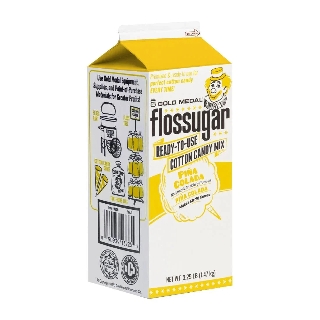 HS993 Flossugar Pina Colada Ready to Use Cotton Candy Mix 1.47kg