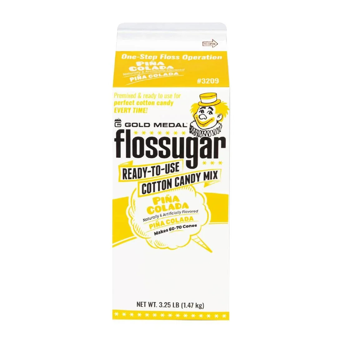 HS993 Flossugar Pina Colada Ready to Use Cotton Candy Mix 1.47kg