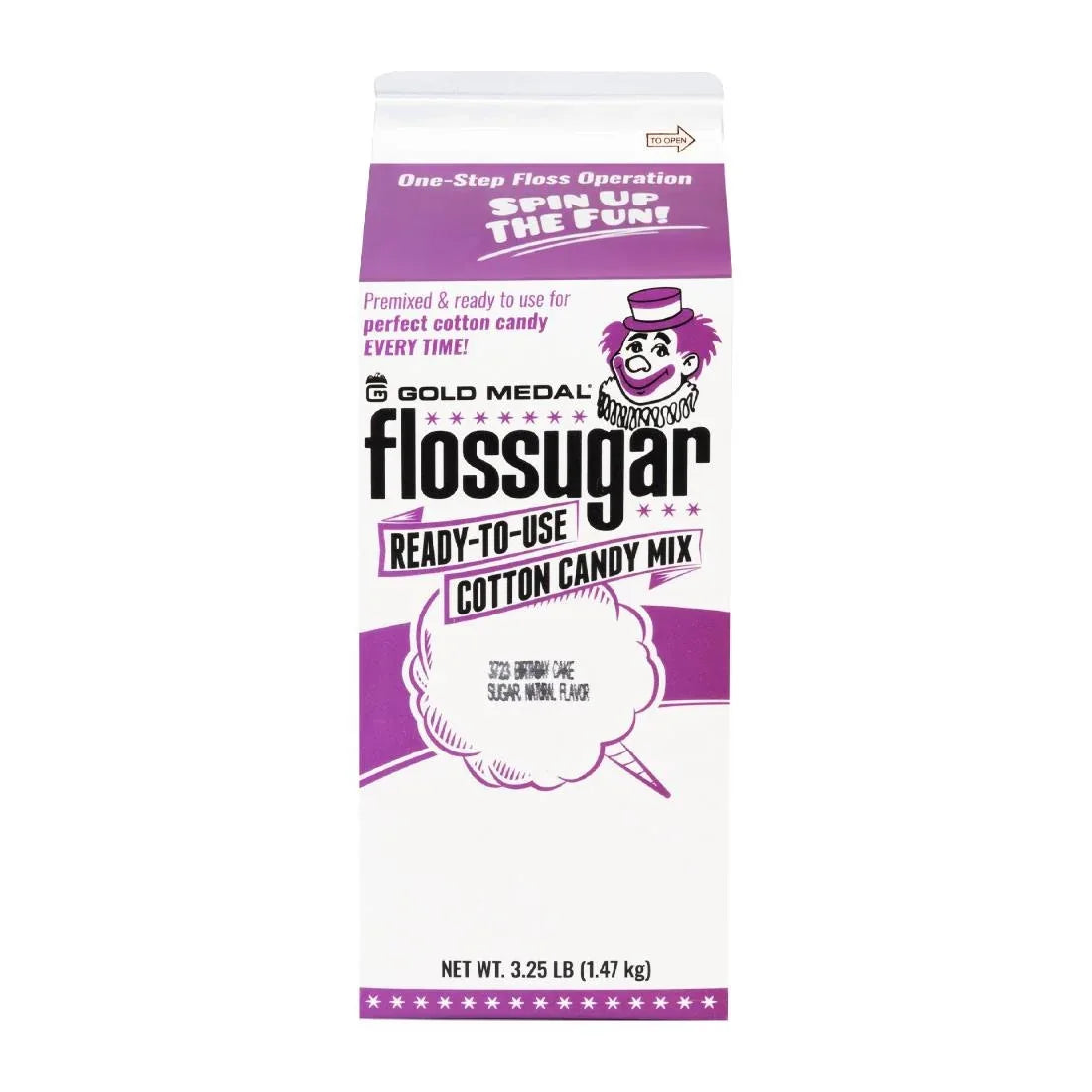 HS998 Flossugar Birthday Cake Ready to Use Cotton Candy Mix 1.47kg