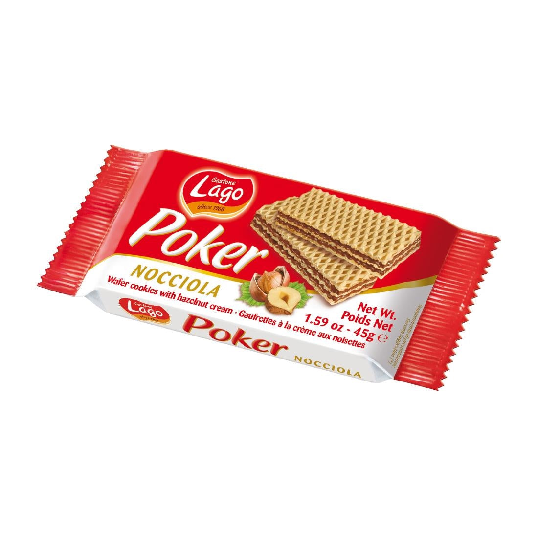 HT326 Lago Poker Hazelnut Cream Wafers 45g (Pack of 20)