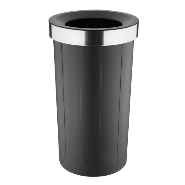HT462 Bolero Bin with Open Top Lid Black 60Ltr 735(H)x435(Ø)mm