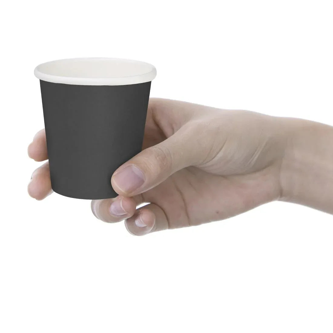 HT468 Fiesta Recyclable Hot Cups Single Wall Black 6oz (1000 Pack)
