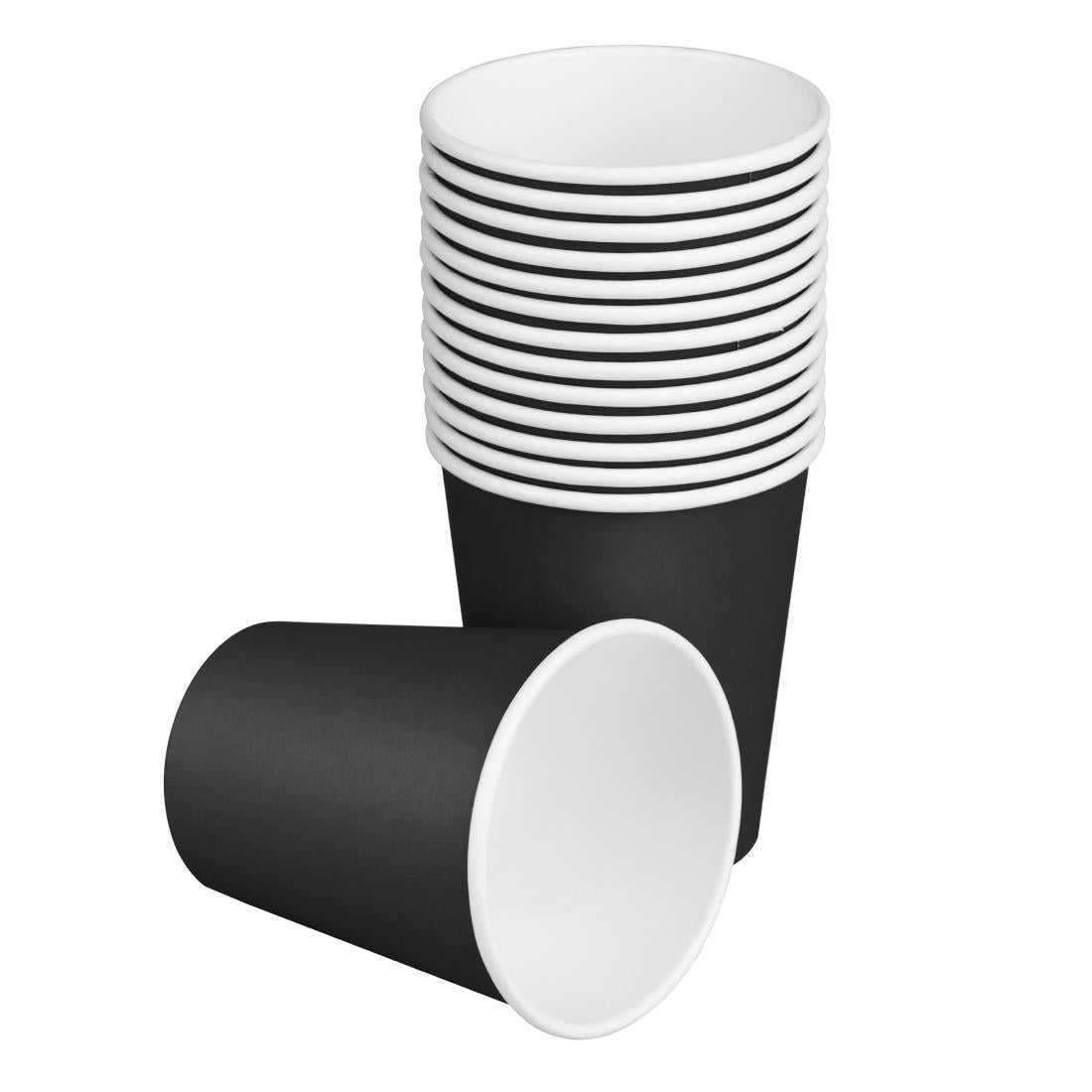 HT468 Fiesta Recyclable Hot Cups Single Wall Black 6oz (1000 Pack)