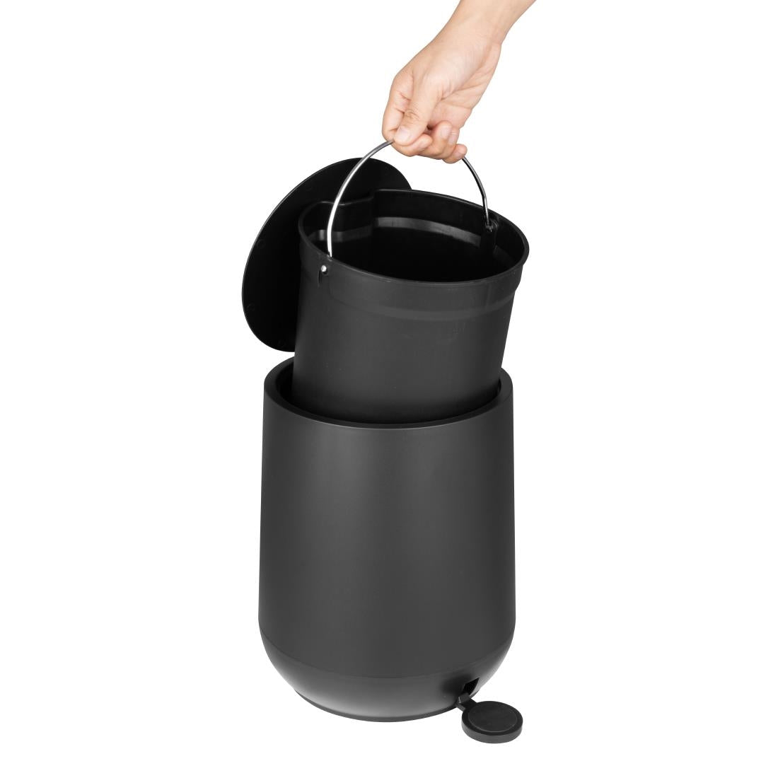 HT480 Jantex Round Pedal Bin Black 5Ltr