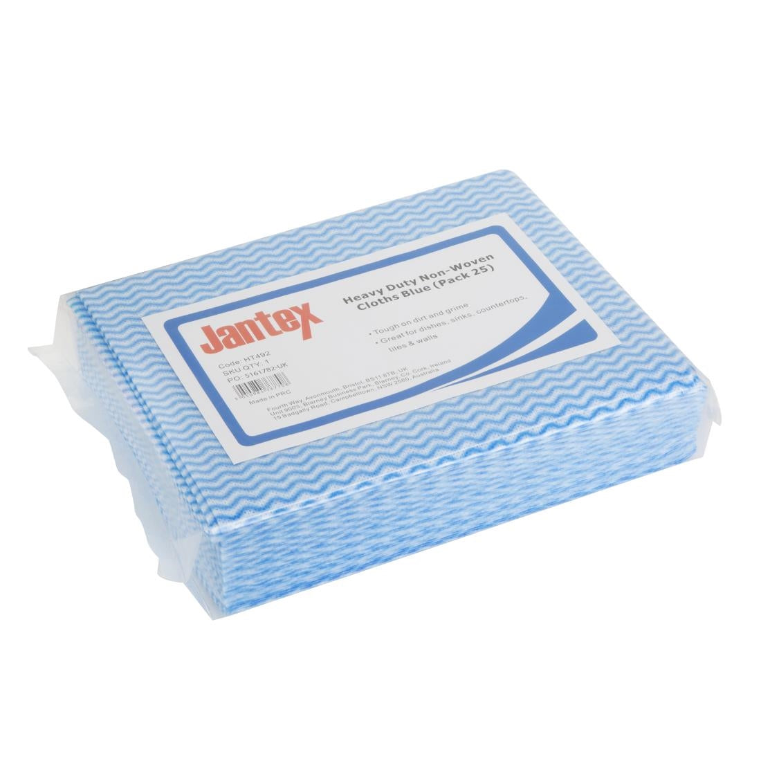 HT492 Jantex Heavy Duty Non-Woven Cloths Blue (Pack of 25)