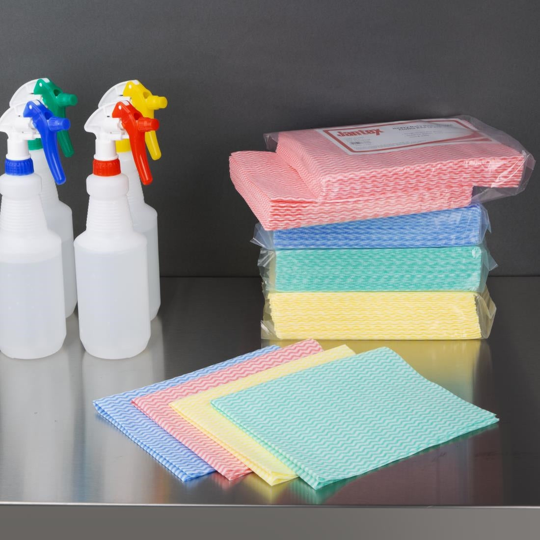 HT492 Jantex Heavy Duty Non-Woven Cloths Blue (Pack of 25)