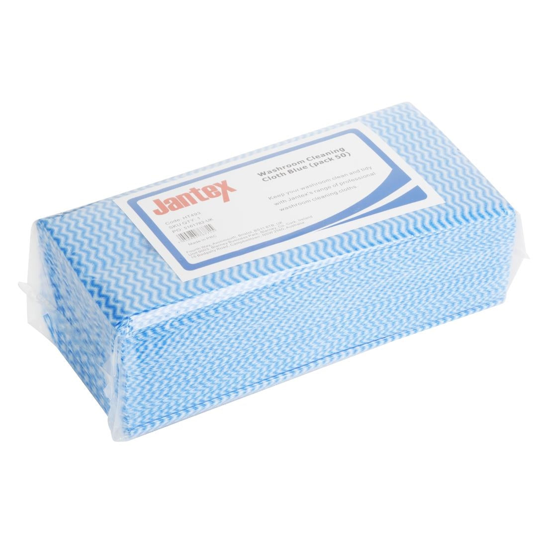 HT493 Jantex Washroom Cleaning Cloth Blue (Pack of 50)
