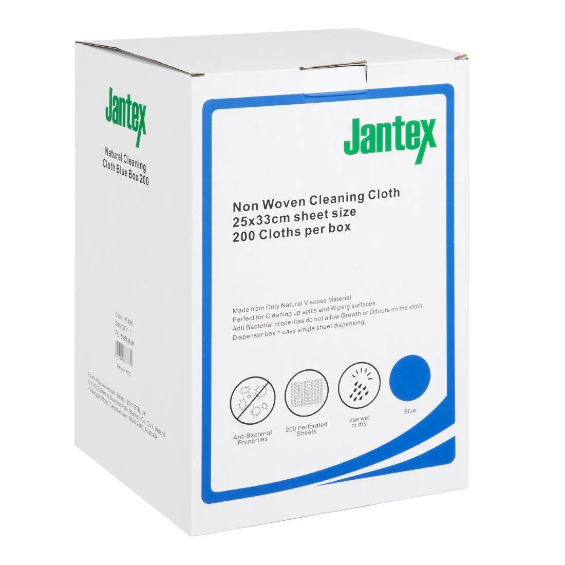 HT495 Jantex Green Compostable Cleaning Cloth Blue (Pack of 200)