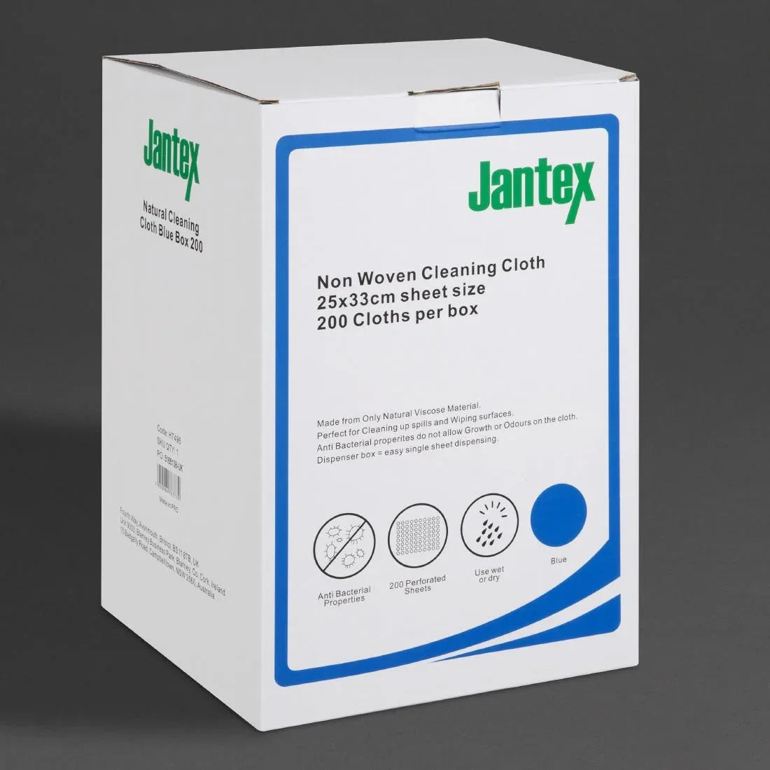 HT495 Jantex Green Compostable Cleaning Cloth Blue (Pack of 200)
