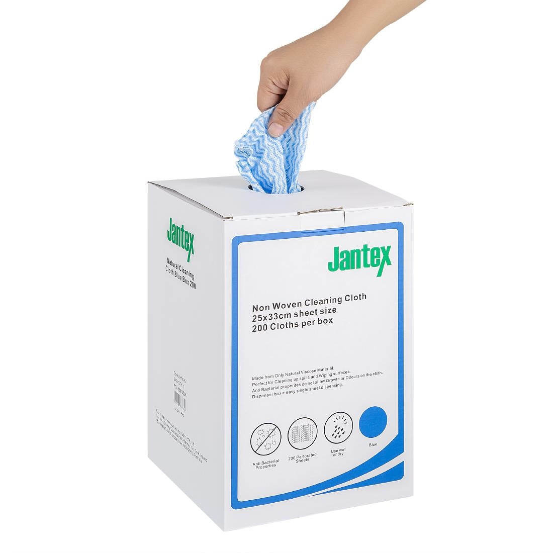 HT495 Jantex Green Compostable Cleaning Cloth Blue (Pack of 200)