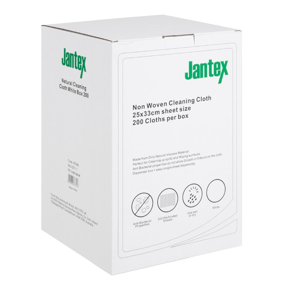 HT496 Jantex Green Compostable Cleaning Cloth White (Pack of 200)