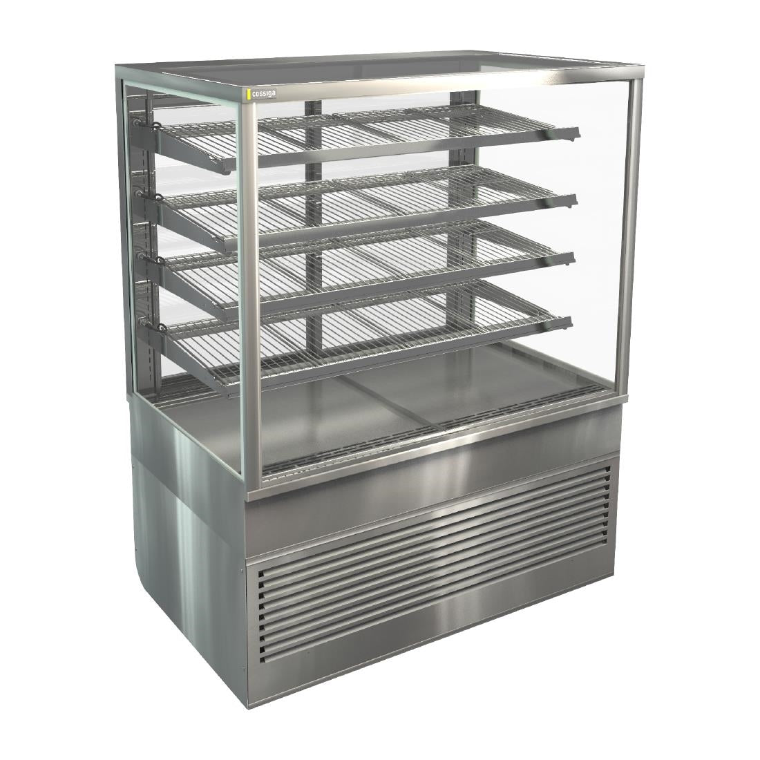 HT566 Cossiga Tower TTG Glass Front Tall Refrigerated Freestanding Serve Over w/Stainless Hinged Rear Door 1200mm