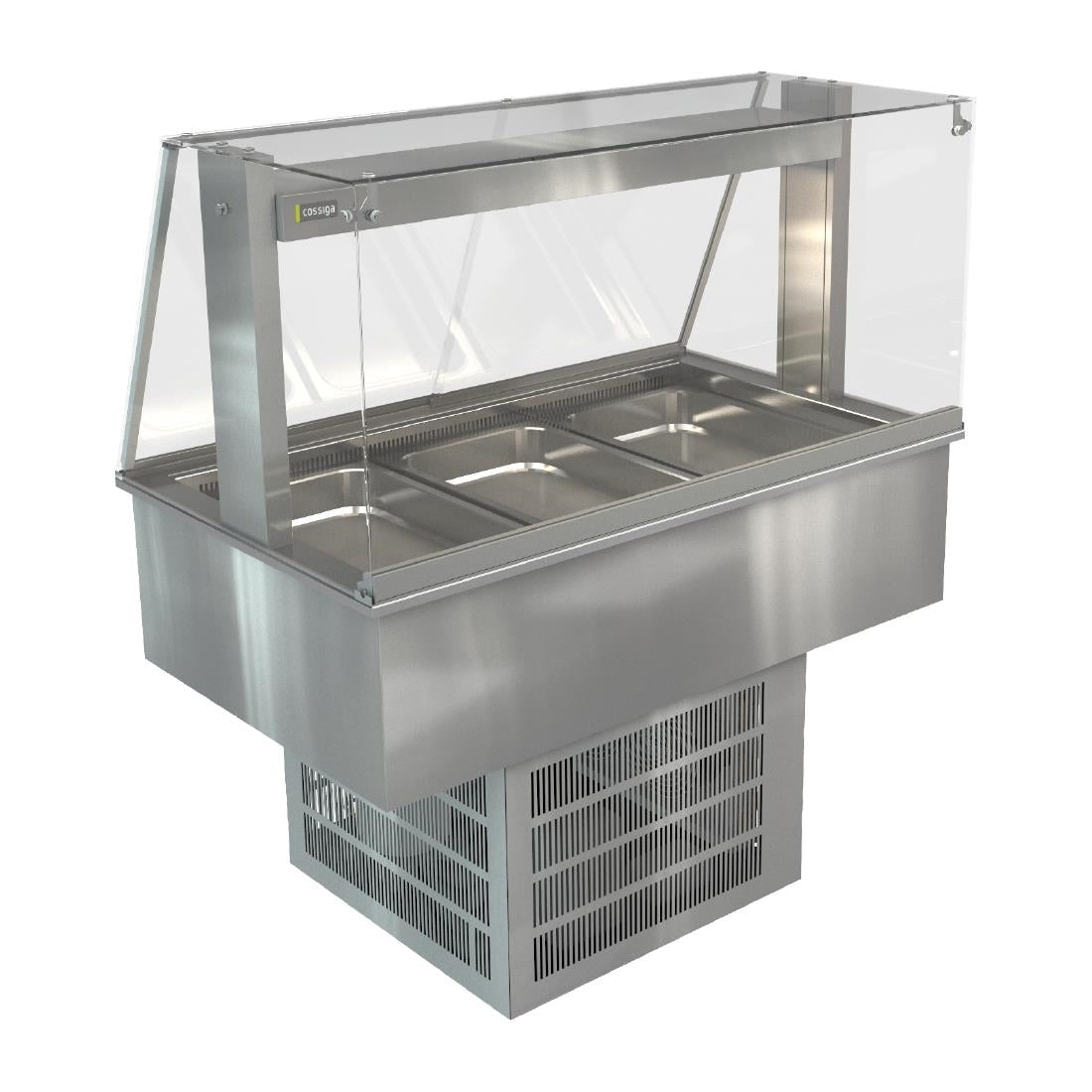 HT631 Cossiga Linear Series Drop-in Refrigerated Well w/Full Square Glass Gantry 1145mm