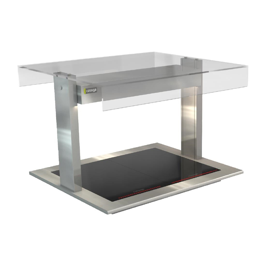 HT640 Cossiga Linear Series Drop-in Ceramic Glass Hotplate w/Flat Top Sneeze Guard 805mm
