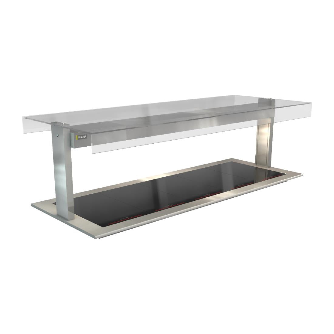 HT643 Cossiga Linear Series Drop-in Ceramic Glass Hotplate w/Flat Top Sneeze Guard 1825mm