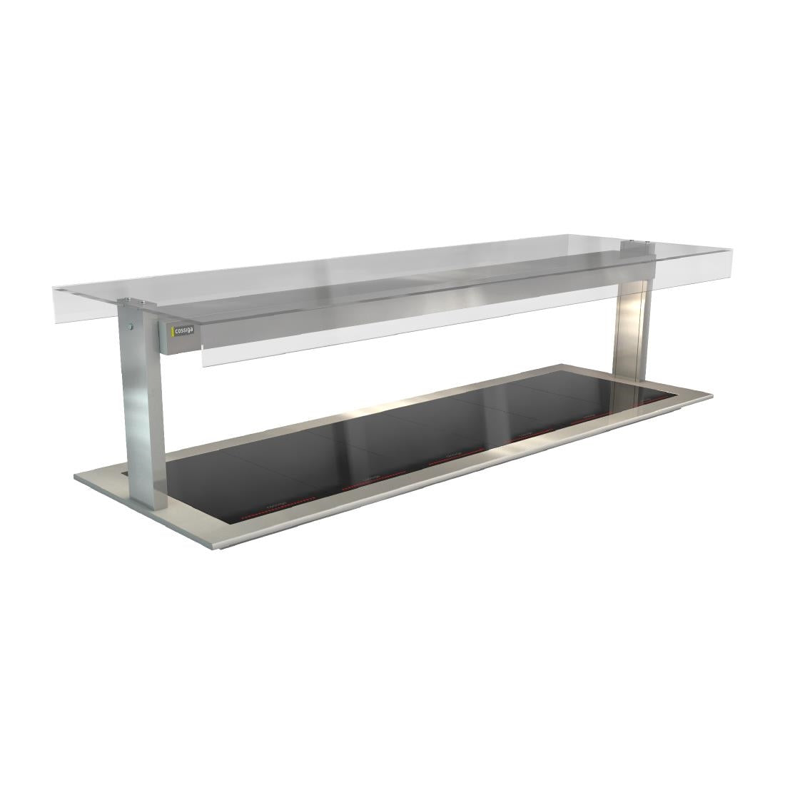 HT644 Cossiga Linear Series Drop-in Ceramic Glass Hotplate w/Flat Top Sneeze Guard 2165mm