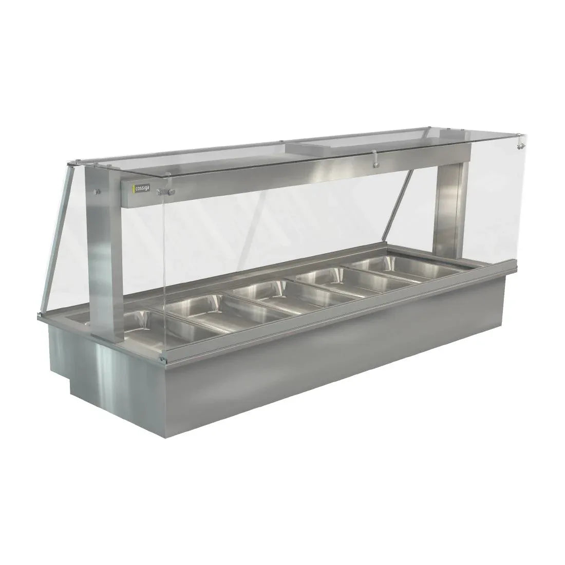 HT662 Cossiga Linear Series Drop-in Bain Marie 5x1/1GN w/Square Glass Assisted Service 1825mm