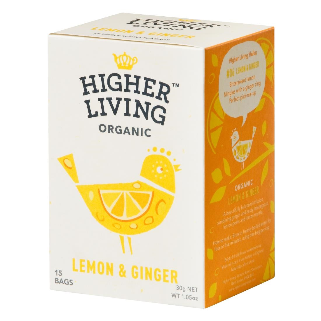 HT794 Higher Living Lemon & Ginger Organic Teabags (Pack of 60)