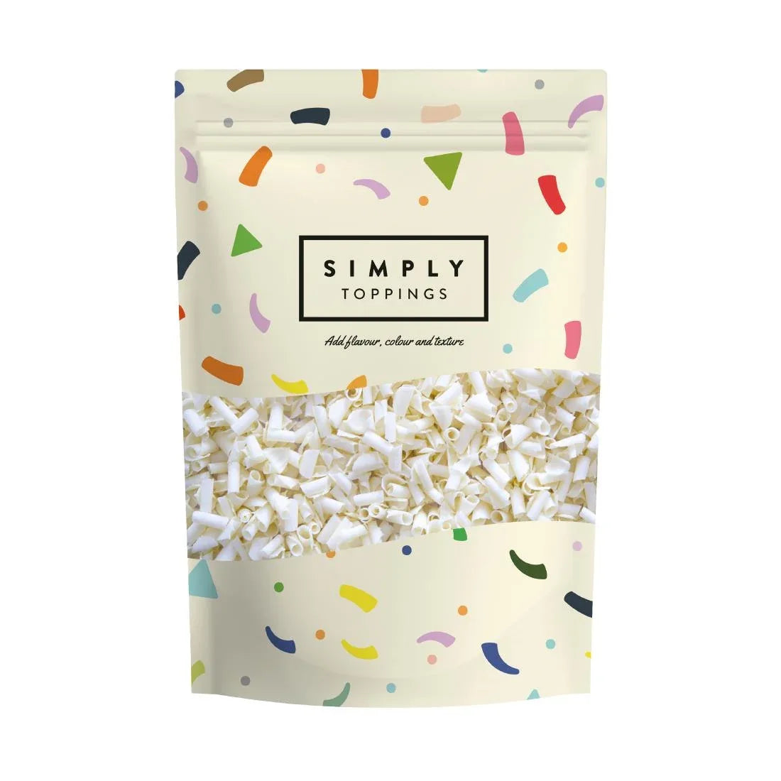 HT869 Simply Toppings White Chocolate Blossoms (Curls) 300g