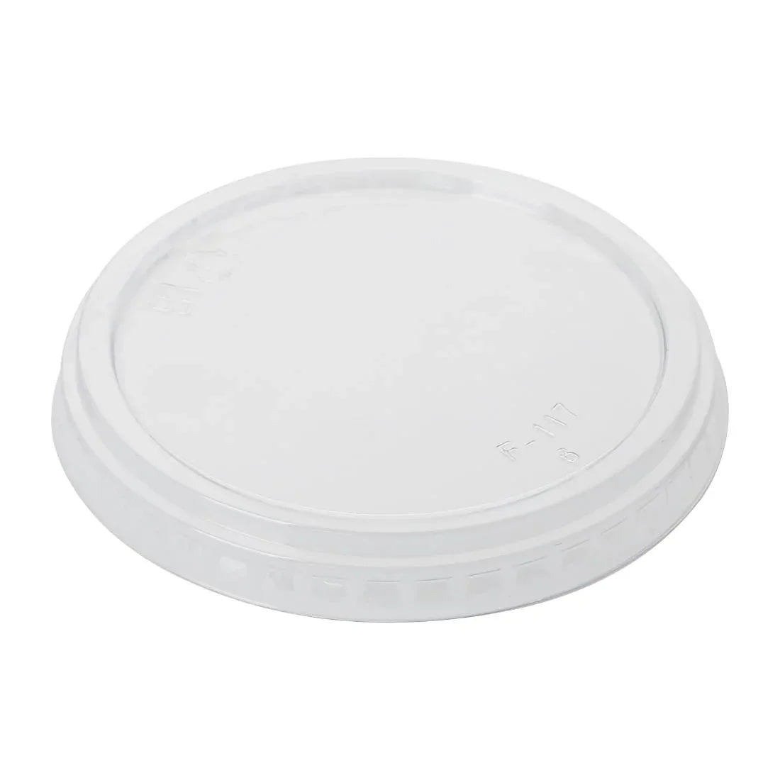 HU069 Fiesta Recyclable rPET Flat Lids for Deli Cups 8/12/16oz (300 Pack)