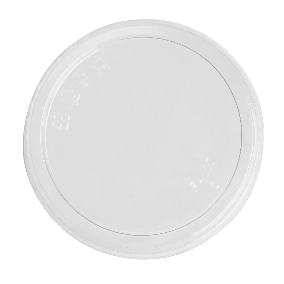 HU069 Fiesta Recyclable rPET Flat Lids for Deli Cups 8/12/16oz (300 Pack)