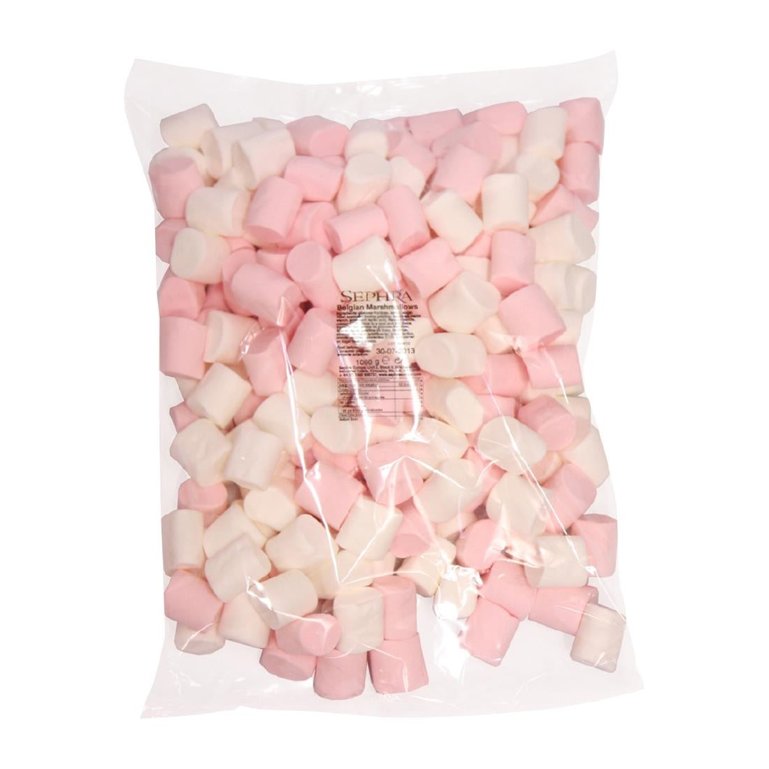 HU135 Sephra Pink and White Halal Mini Marshmallows 1kg