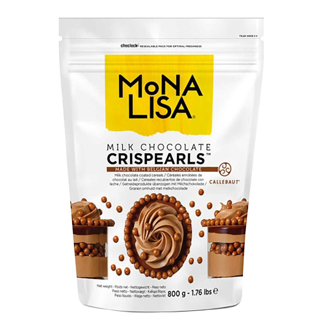 HU148 Mona Lisa Milk Chocolate Crispearls 800g