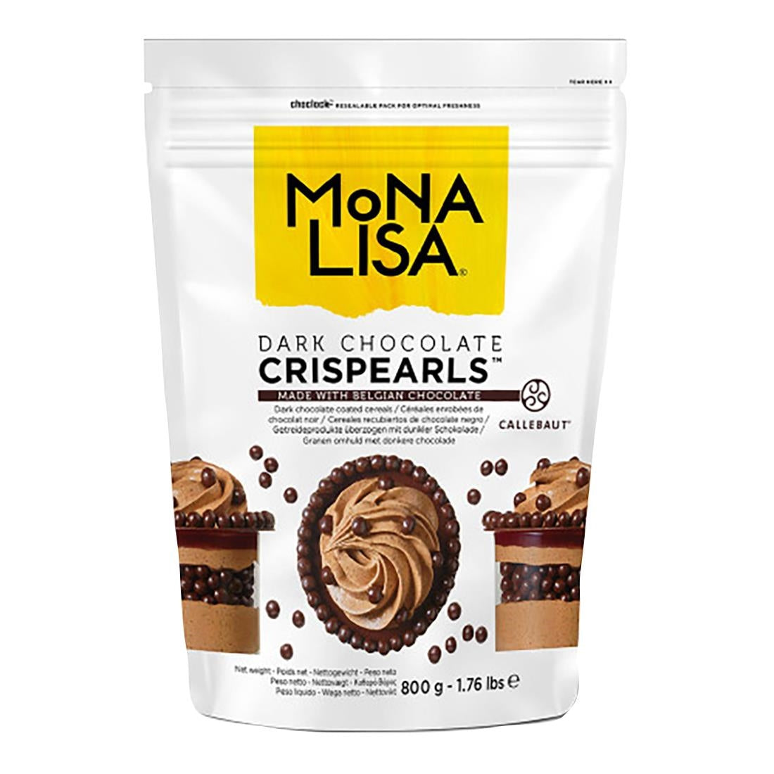 HU150 Mona Lisa Dark Chocolate Crispearls 800g