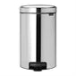 HU171 Brabantia Newicon Plastic Pedal Bin Bucket Brilliant Steel 12Ltr