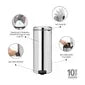 HU172 Brabantia Newicon Plastic Pedal Bin Bucket Brilliant Steel 30Ltr