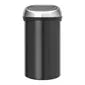 HU175 Brabantia Touch Bin Matt Black With Steel Lid 60L