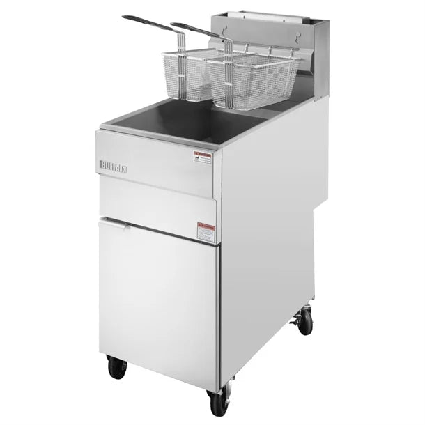 HU199 Buffalo Twin Basket Single Tank Freestanding Gas Fryer 28Ltr