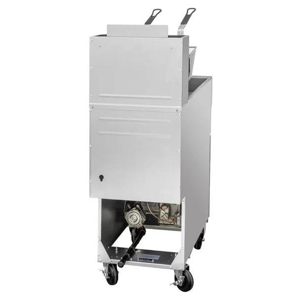 HU199 Buffalo Twin Basket Single Tank Freestanding Gas Fryer 28Ltr