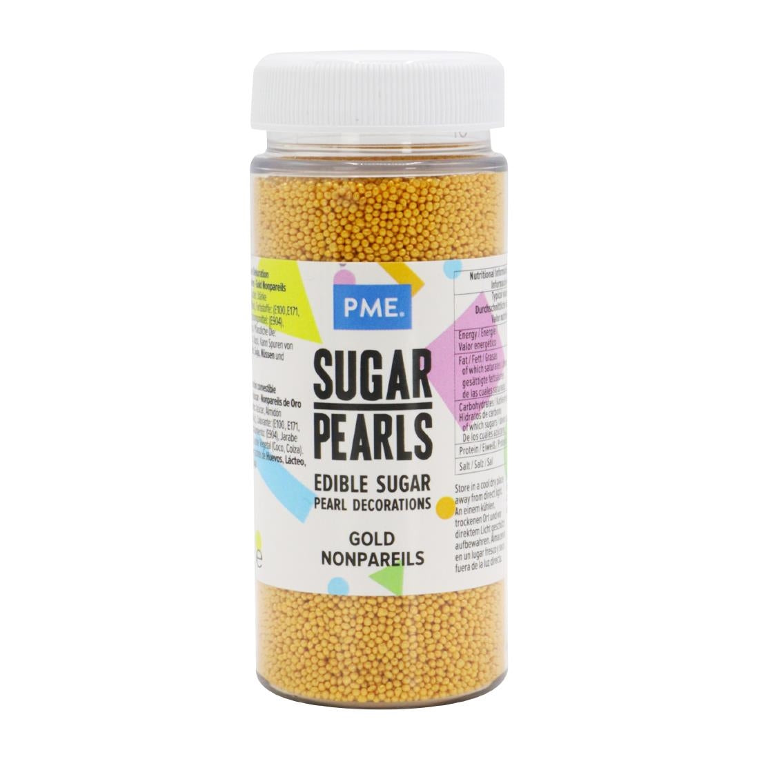 HU216 PME Sugar Pearls Nonpareils 100g - Gold