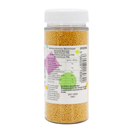HU216 PME Sugar Pearls Nonpareils 100g - Gold