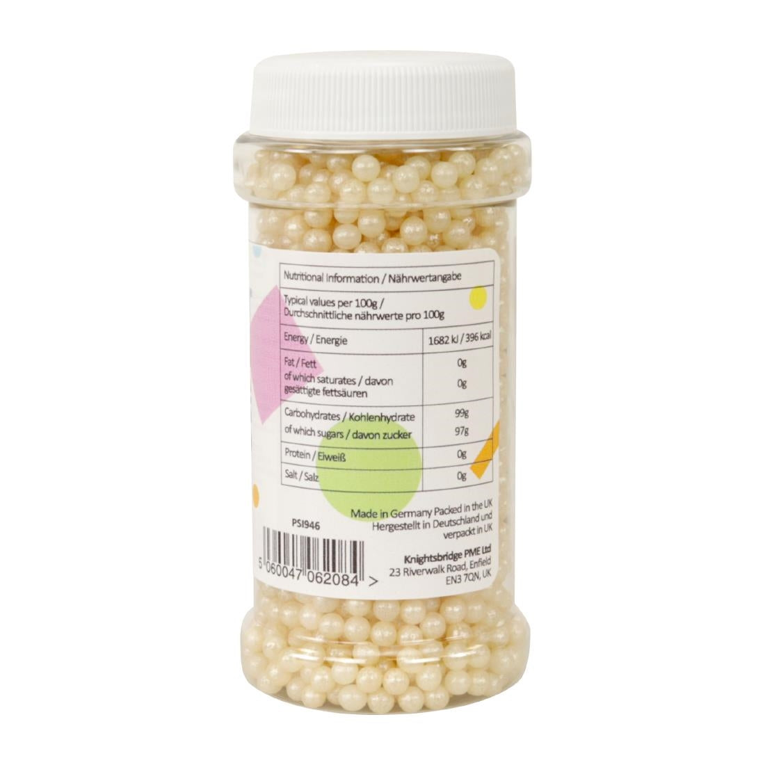 HU218 PME Sugar Pearls 100g - Pearlised Ivory