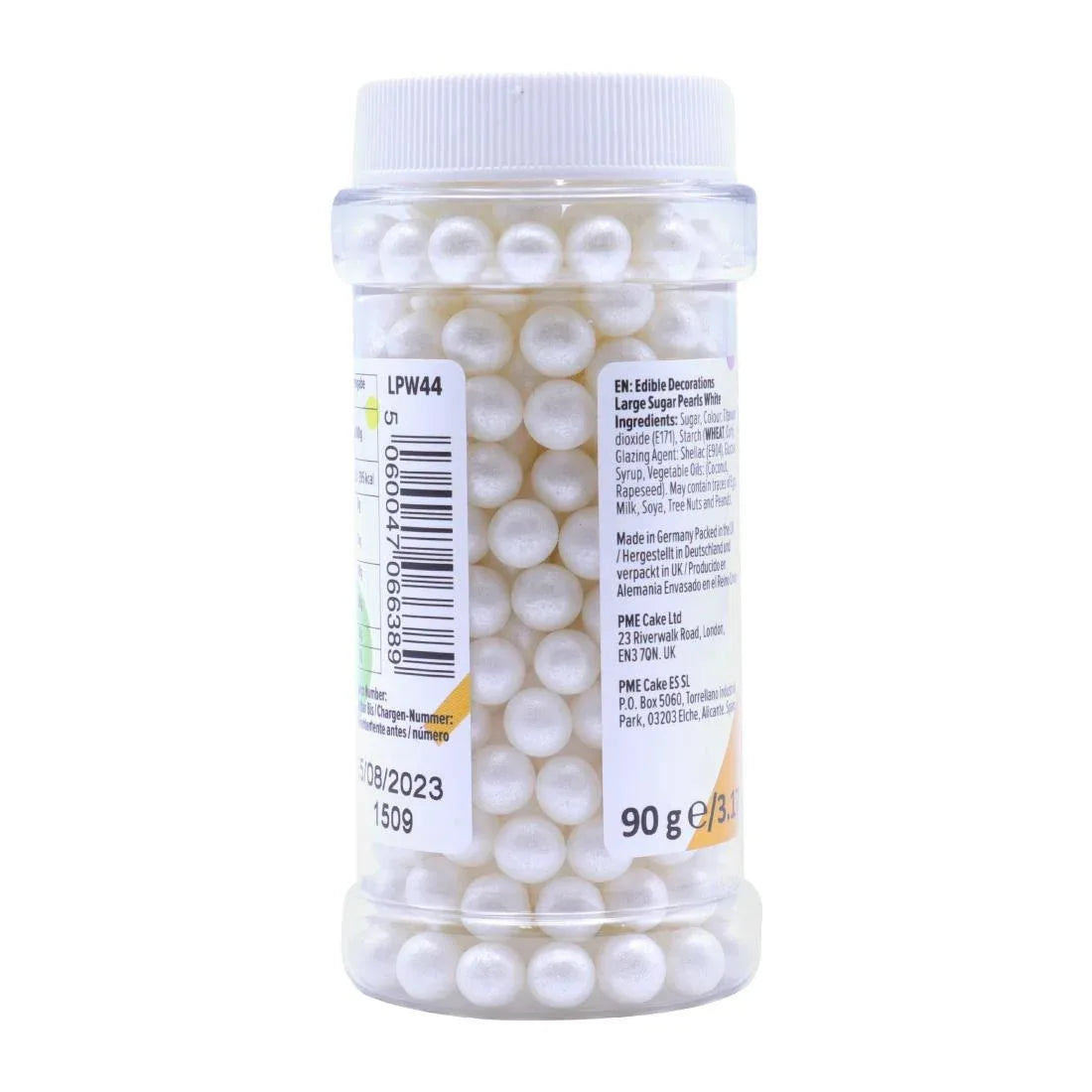 HU220 PME Large Sugar Pearls 90g - White