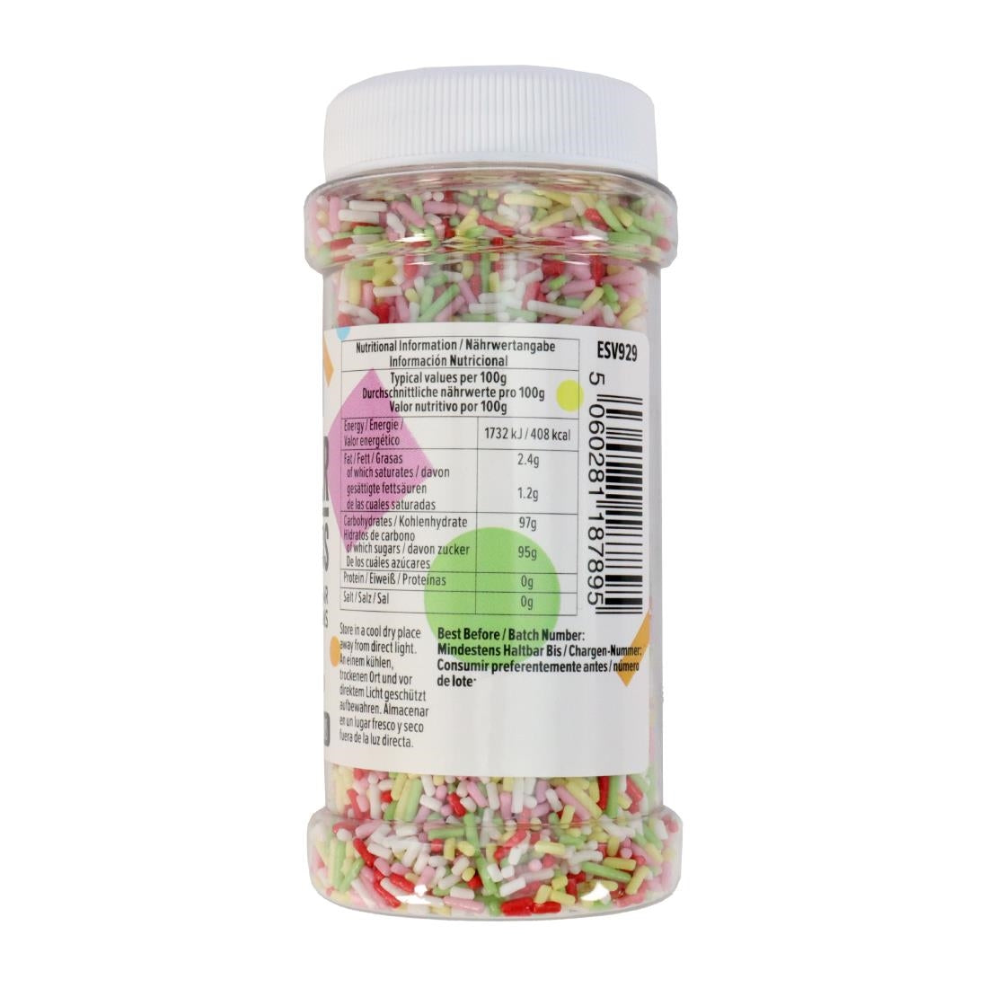 HU223 PME Multicoloured Sugar Strands 80g