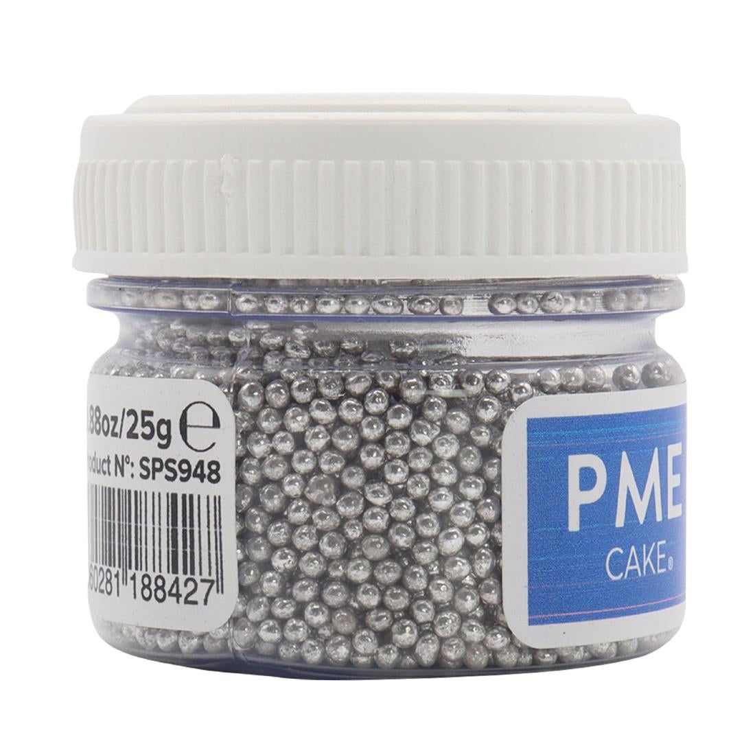 HU229 PME Silver Sugar Pearls 25g - Nonpareils