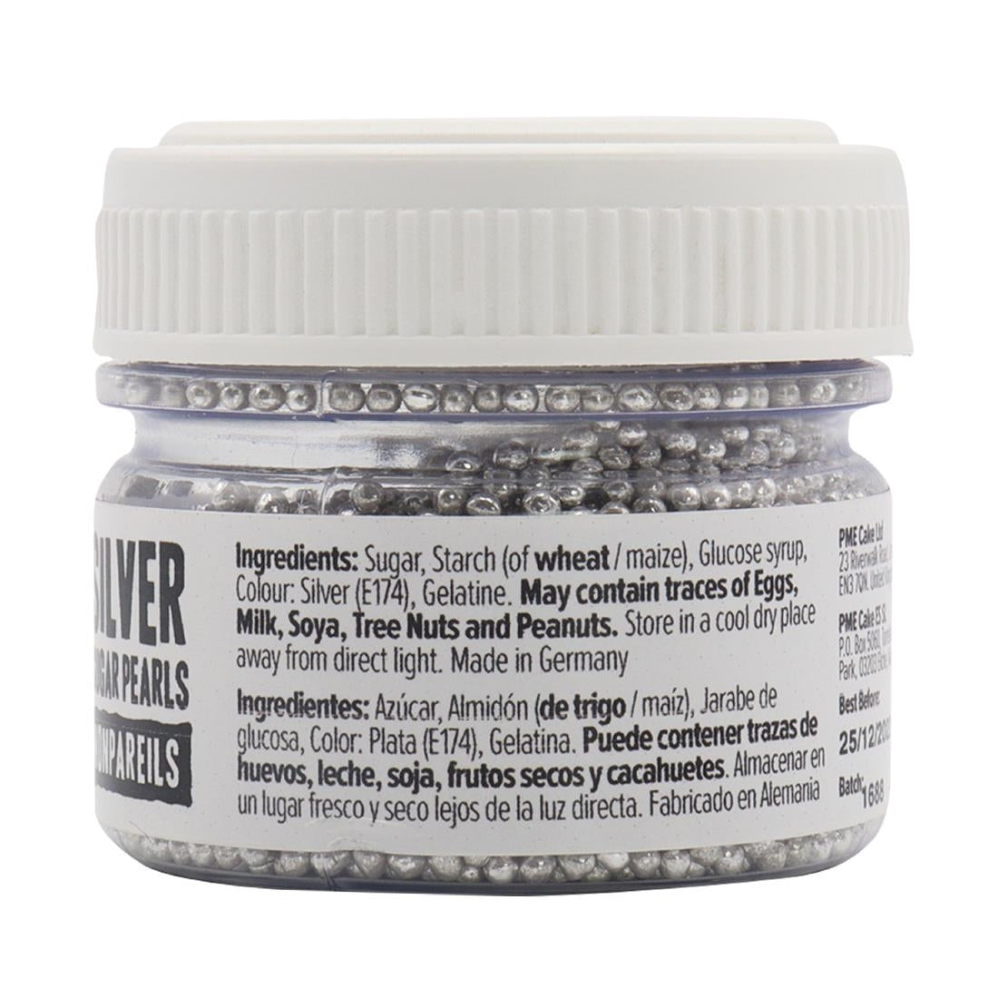 HU229 PME Silver Sugar Pearls 25g - Nonpareils