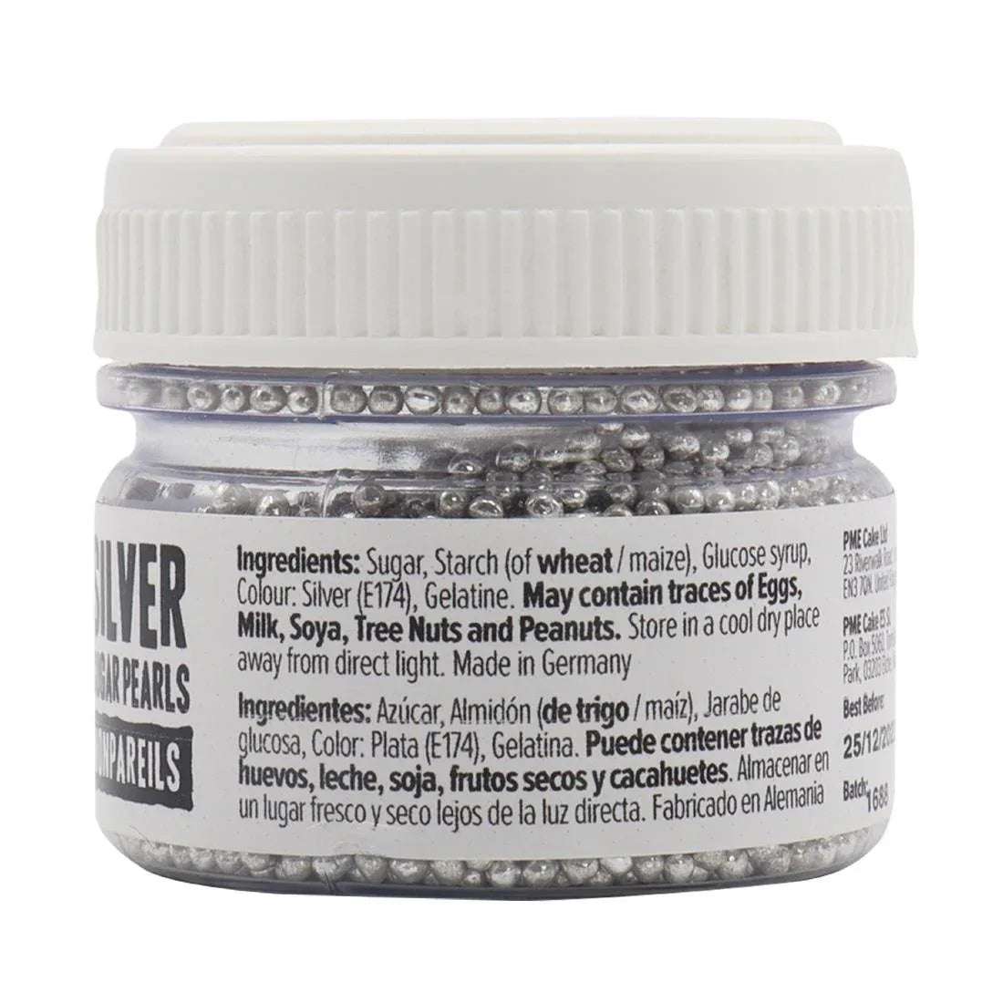 HU229 PME Silver Sugar Pearls 25g - Nonpareils