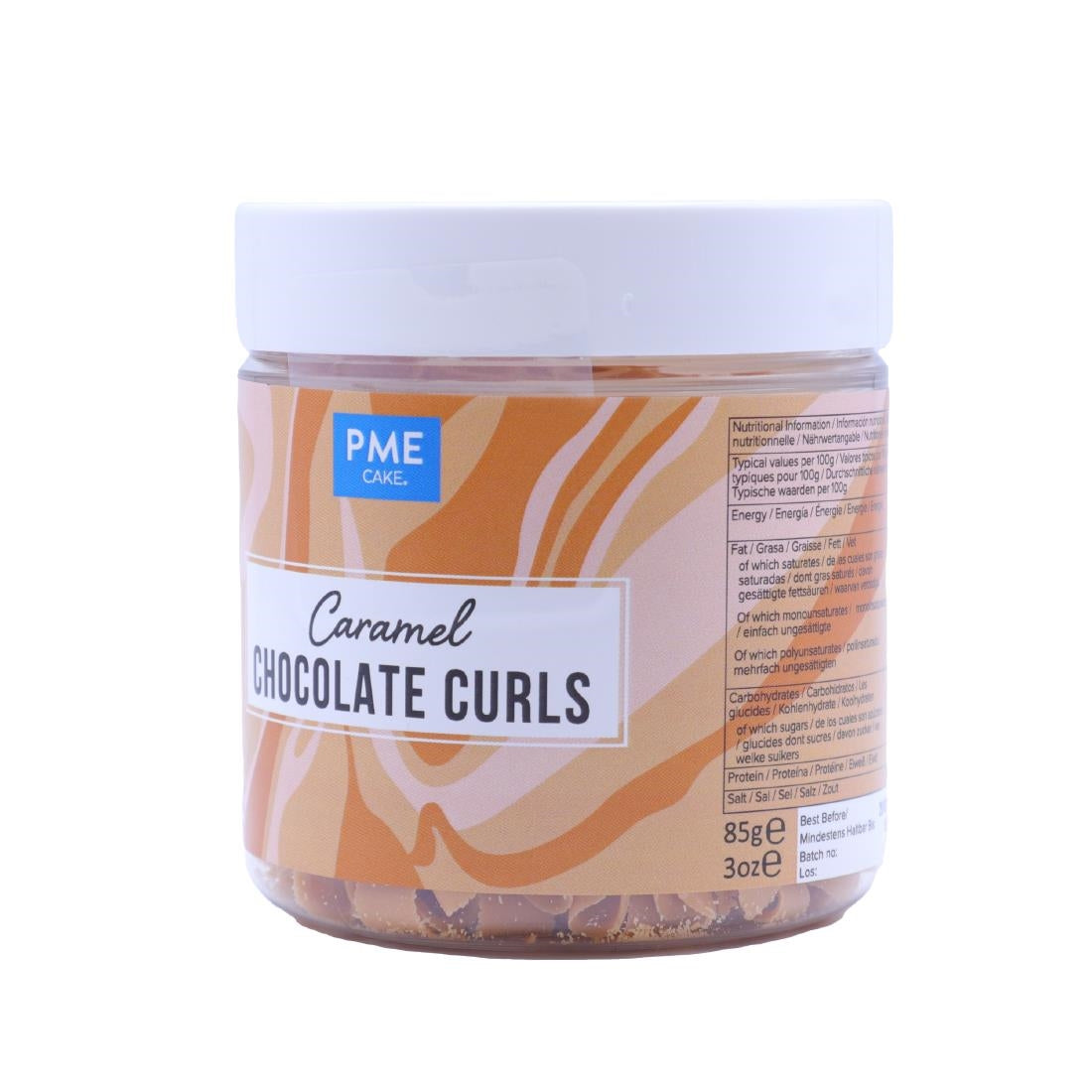 HU285 PME Chocolate Curls Caramel 85g