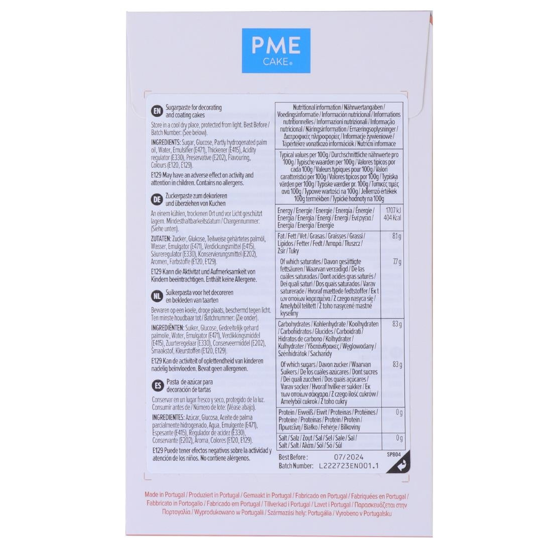HU298 PME Sugar Paste Fondant Red 250g