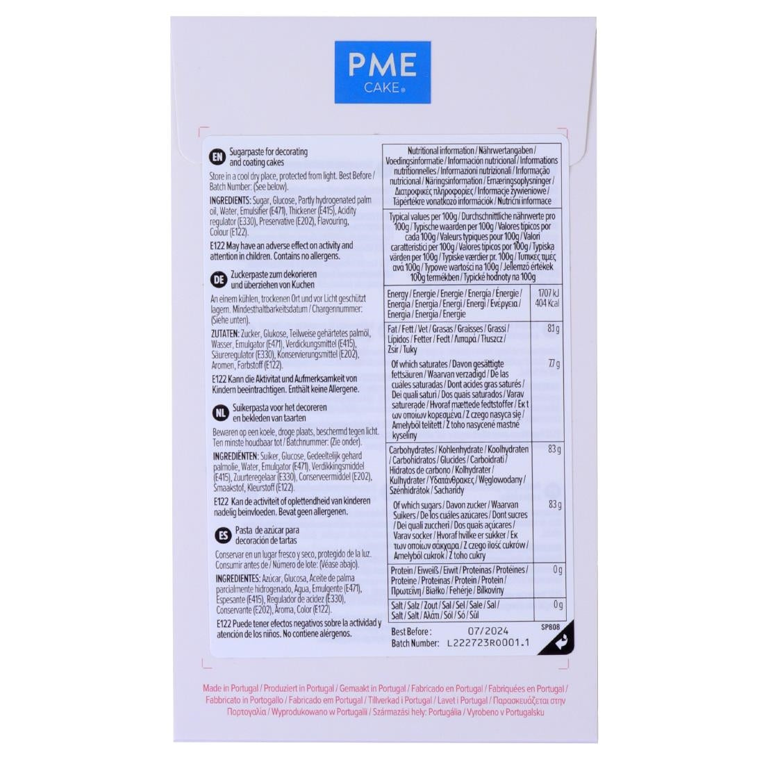 HU302 PME Sugar Paste Fondant Pink 250g