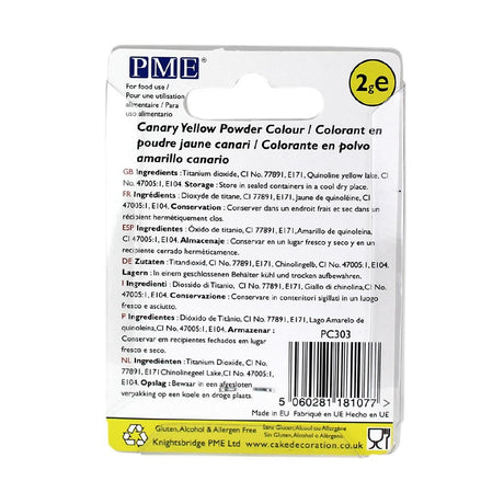 HU344 PME Powder Colours Canary Yellow 2g