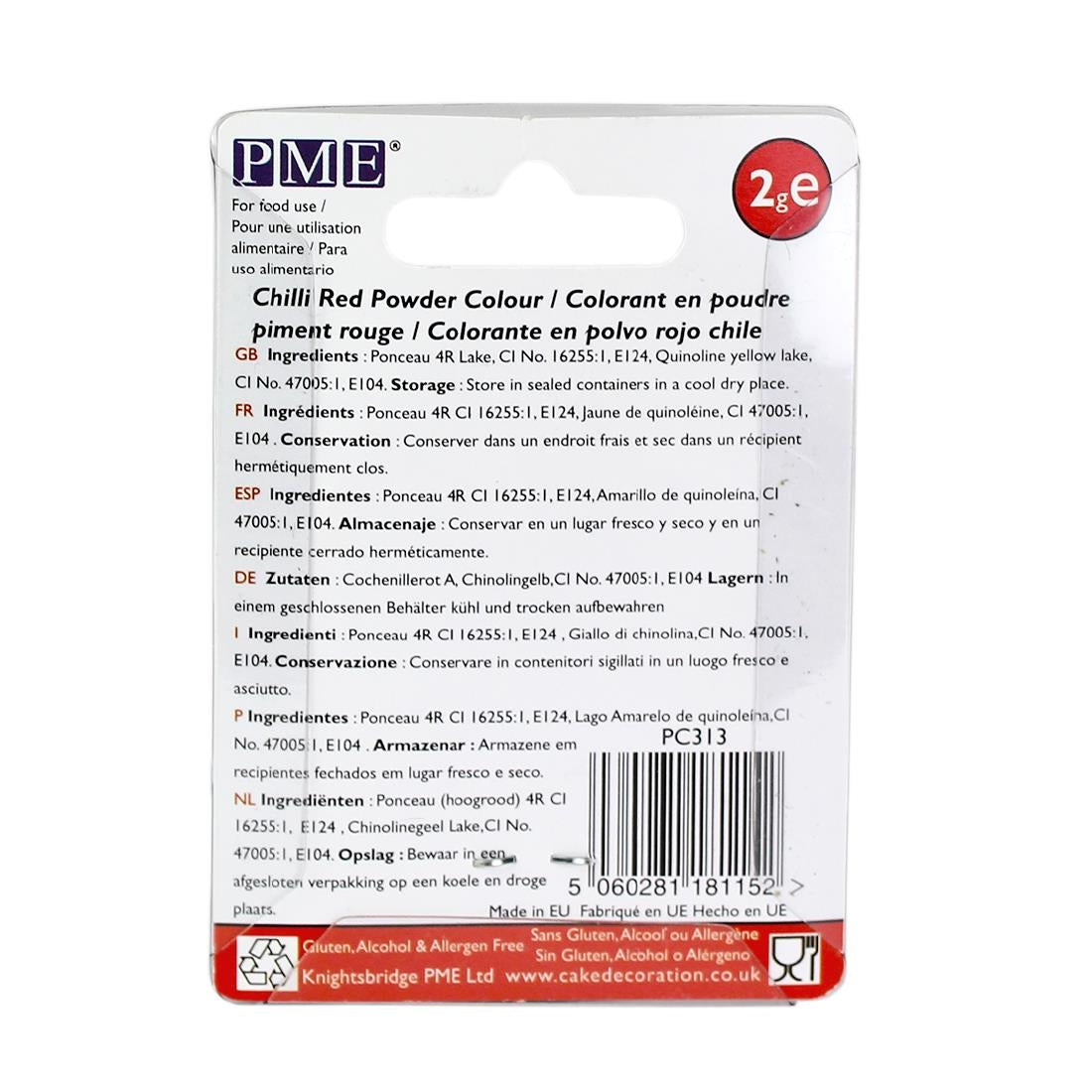 HU345 PME Powder Colours Chilli Red 2g